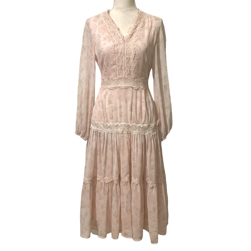 Rachel Parcell Blush Pink Floral Midi Dress - Picture 3 of 13